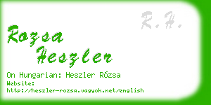 rozsa heszler business card