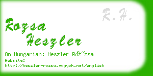 rozsa heszler business card